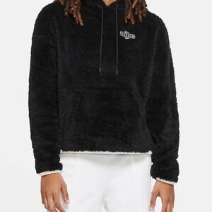 Nike Fleece Teddy Black Hoodie Sweatshirt Women’s Small